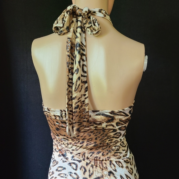 CANTANA Exotic Metallic Look 🐆 LEOPARD HALTER TOP - Picture 7 of 16